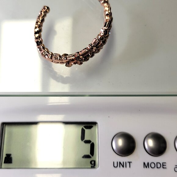 Rose Gold Crystal Half Hoop Earrings - Picture 12 of 12